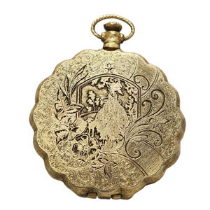 Vtg 1960s 70s Max Factor English Garden Transluscent Powder Compact